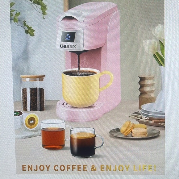 NIB CHULUX Upgrade Single Serve Coffee Maker for K Cup & Ground Coffee, Pink - Picture 2 of 6